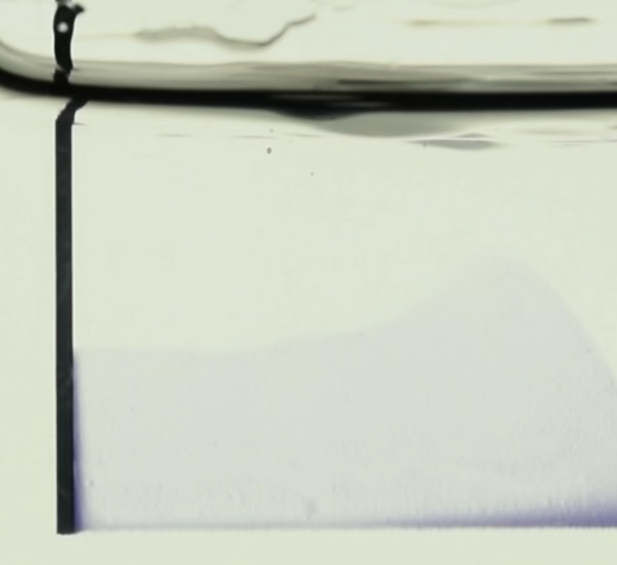 Printed ink in black in a clear gel