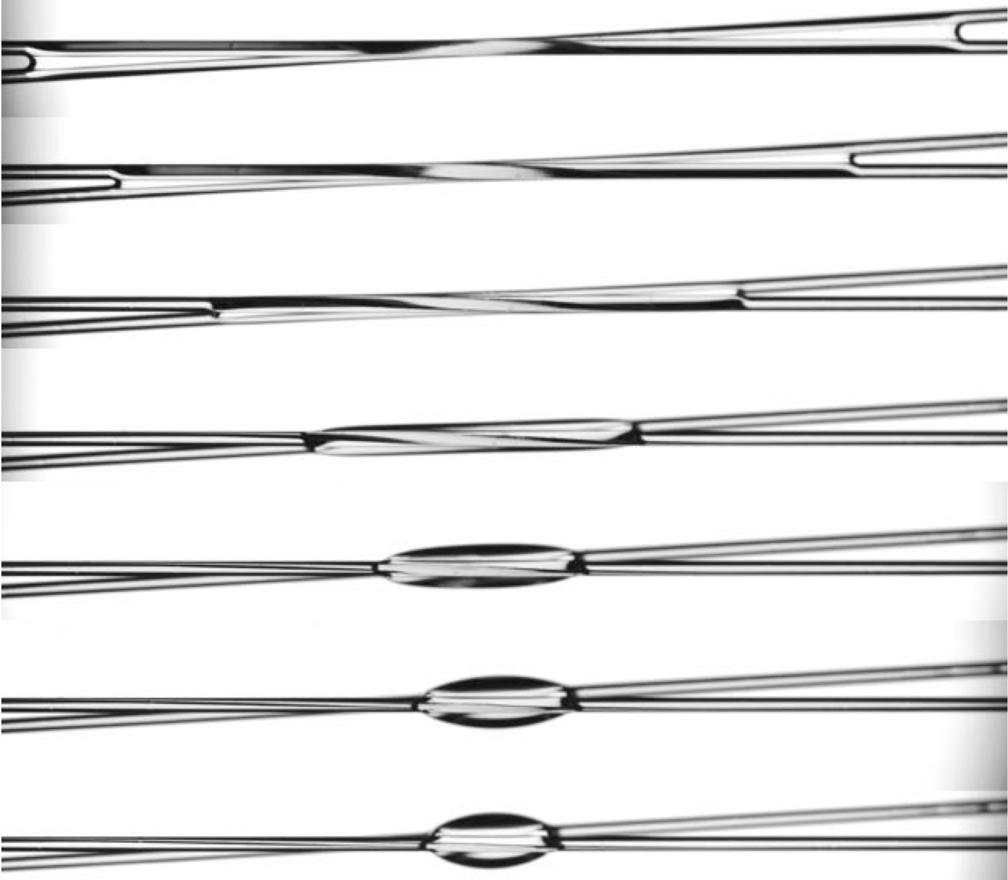 examples of drop geometry on crossed fibers