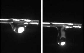 drop impacting a flexible fiber